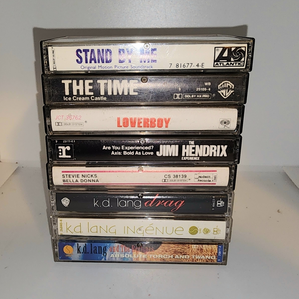 lot 8 Vintage Cassette tapes Jimi Hendrix experience, Stand by Me soundtrack etc
